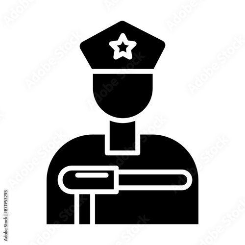 Police Glyph Icon