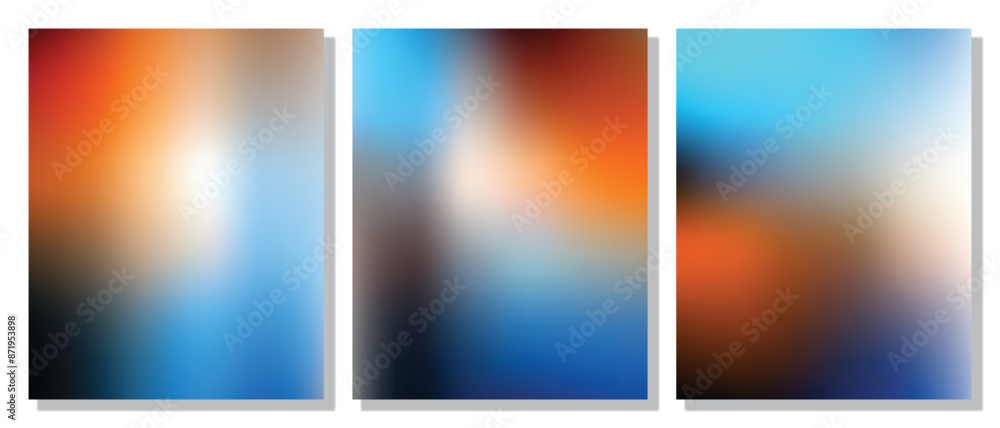 Set of white black orange blue gradients, background, template for social media design, banners, web pages, etc. Set of white black orange blue gradients, background, template for social media design, banners, web pages, etc.