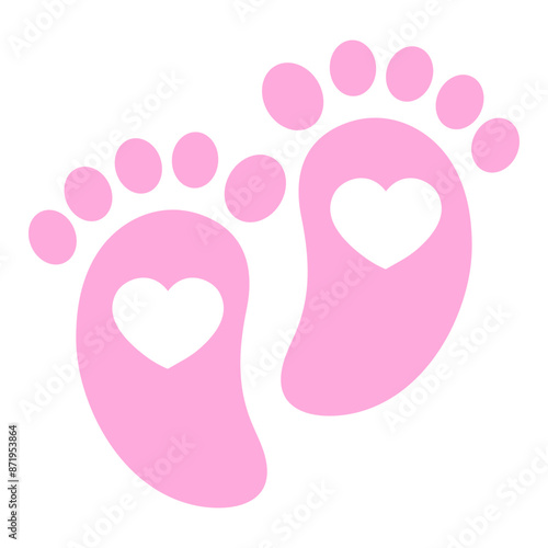 Baby footprint in baby shower concept.