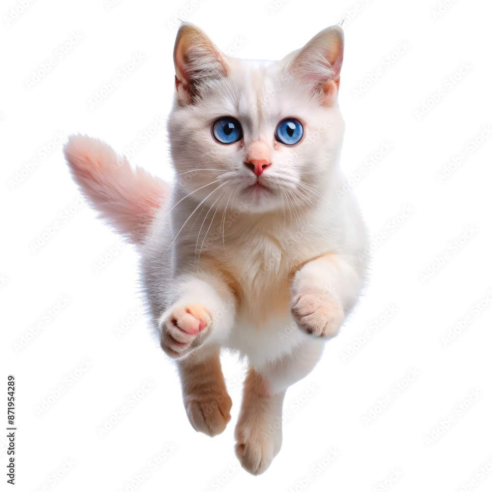 Fototapeta premium cute cat jumping isolated on transparent background