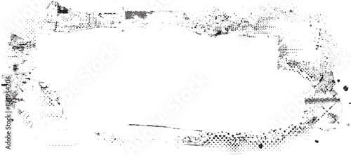 Glitch distorted grange shape . Noise grungy logo . Trendy defect error shapes . Glitched frame .Grunge textured . Distressed effect .Vector shapes