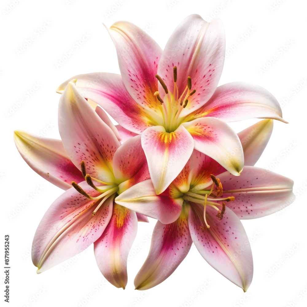 Fototapeta premium lily petals isolated on transparent background