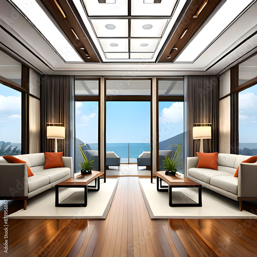 modern living room with a window