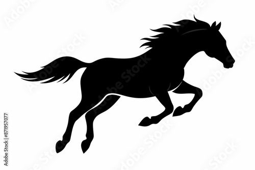 black and white horse silhouette, horse vector illustration, horse silhouette, animal silhouette isolated vector Illustration, png, Funny cute horse, Jumping cartoon horses