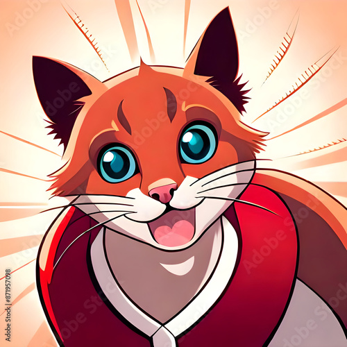 Red cat with a heart