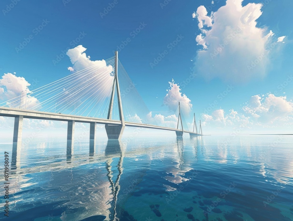 Fototapeta premium Serene Morning Reflections. Tranquility in Nature concept
