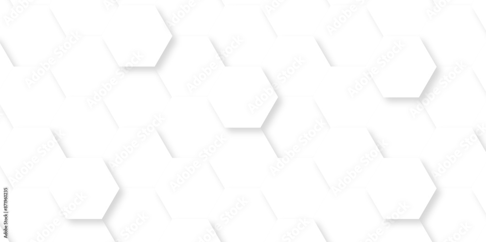 Geometric white 3d hexagon with hexagonal mosaic element wallpaper. vector illustration structure white honeycomb digital pattern and template web cell background.
Geometric white 3d hexagon with hexagonal mosaic element wallpaper. vector illustration structure white honeycomb digital pattern and template web cell background.