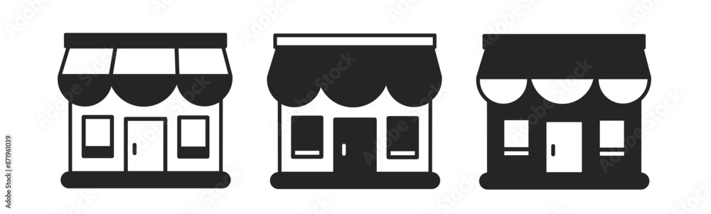 Store icon on white background. Vector logo store illustration. Store icon on white background. Vector logo store illustration.