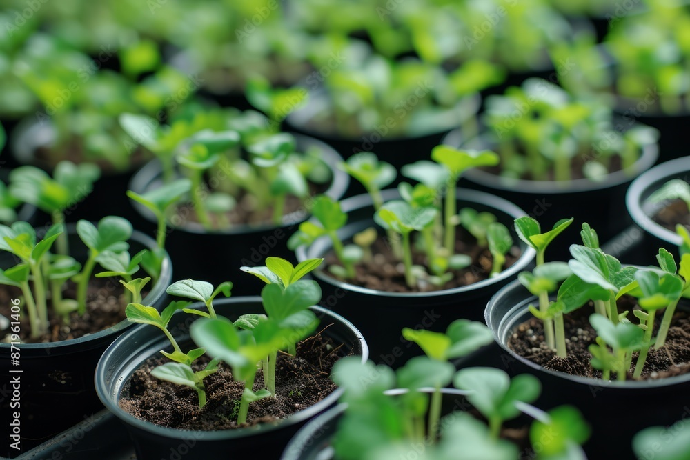 Different variety of flower seedlings in plastic plant pot Different variety of flower seedlings in plastic plant pot