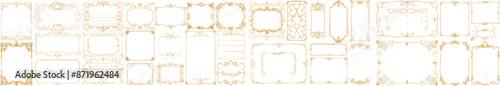 Elegant Collection of Golden Vintage Frames on a White Background photo