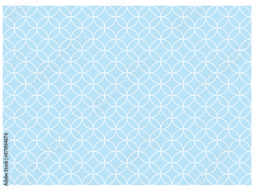 和柄・七宝（しっぽう）水色