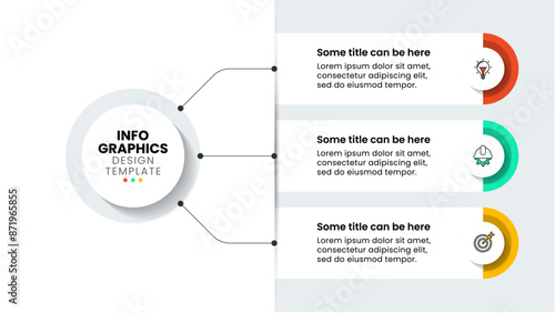 Infographic template. 3 banners connected to the title