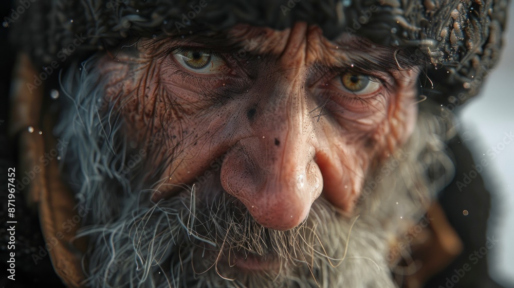 close-up portrait of a homeless man on the street with a sad look close-up portrait of a homeless man on the street with a sad look