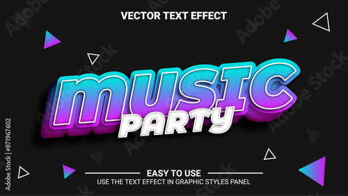 3d music party editable text effect