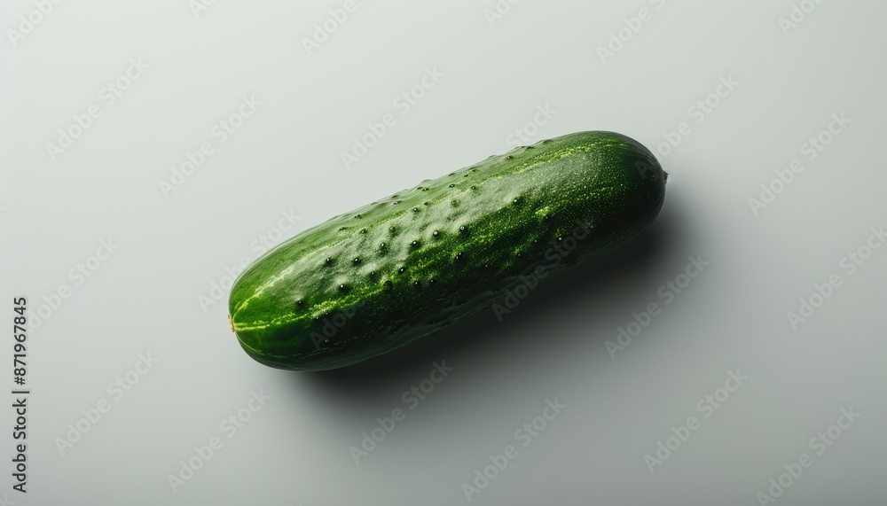 Fresh green cucumber on light background. Perfect for healthy eating and culinary projects, displaying texture and simplicity. Fresh green cucumber on light background. Perfect for healthy eating and culinary projects, displaying texture and simplicity.