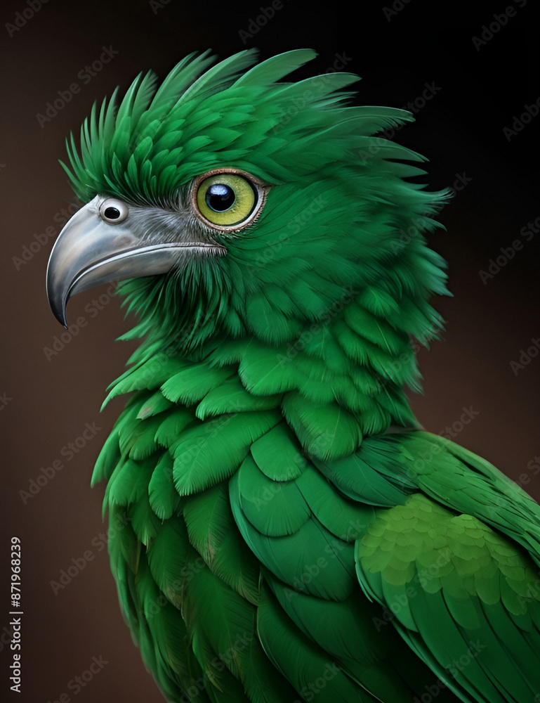 Fototapeta premium Portrait of a quetzal Bird | Celebrating Hispanic Heritage through the Quetzal bird
