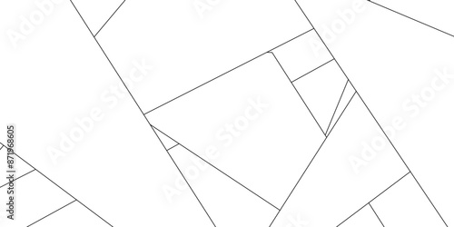 Abstract industrial Design random lines black on white background.Geometric seamless minimalist pattern with straight lines design.luxury black geometric random chaotic lines.squares and triangle line
