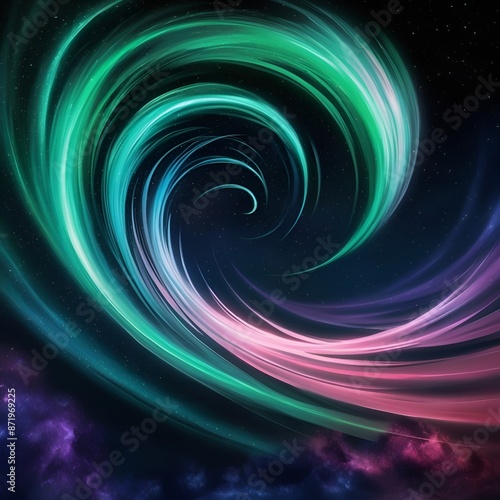 abstract background with spiral - design inspired by Aurora borealis 