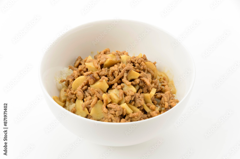 きのこたっぷりキーマカレー風丼