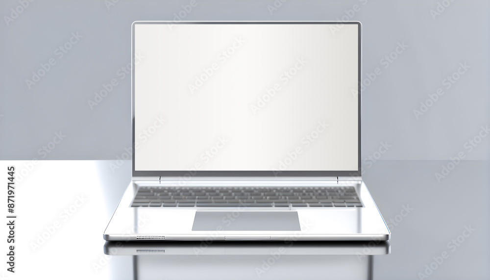 White Screen Laptop Copy Space Text Background White Screen Laptop Copy Space Text Background