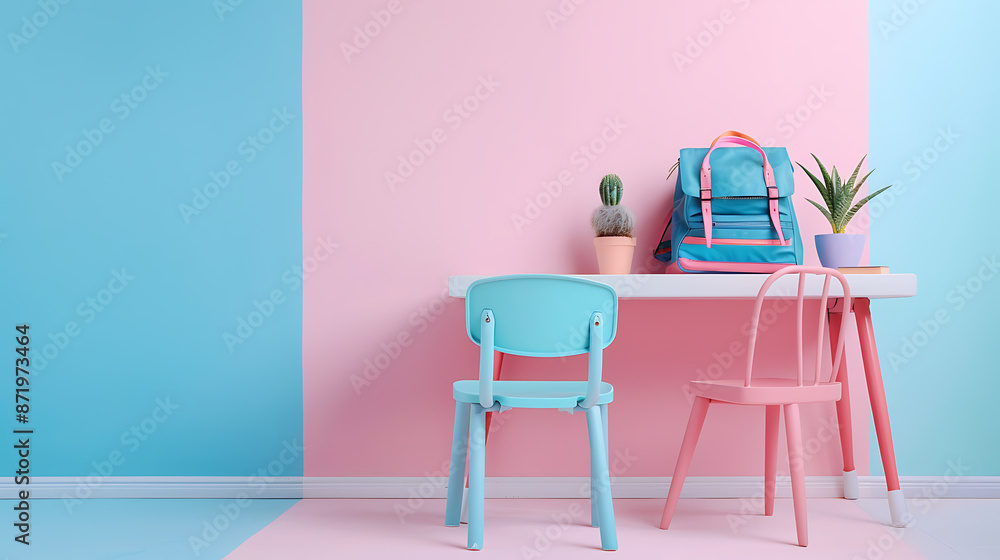 Student desk, wallpaper, recalling the feelings of learning in childhood Student desk, wallpaper, recalling the feelings of learning in childhood