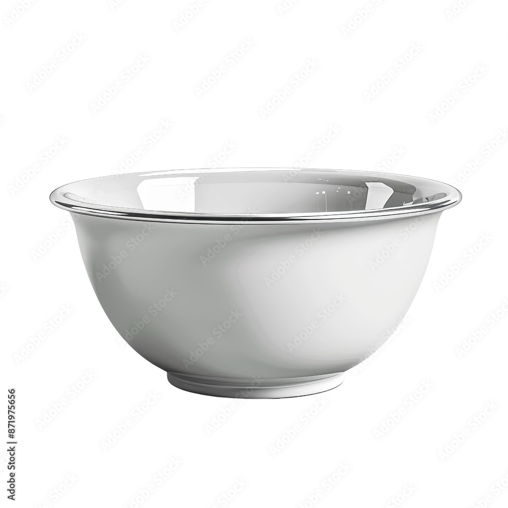 Glossy White Ceramic Mixing Bowl, isolated on white background, transparent background
Glossy White Ceramic Mixing Bowl, isolated on white background, transparent background