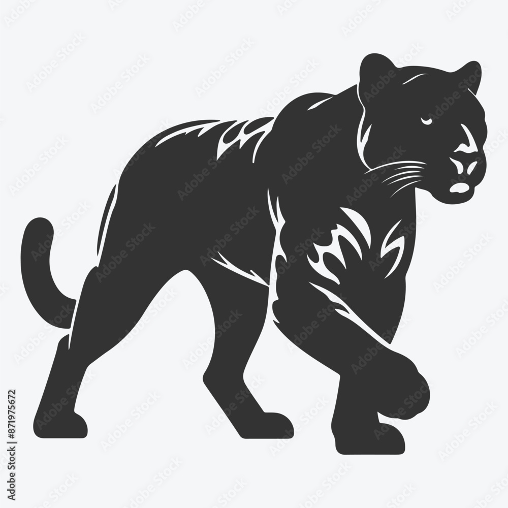 Majestic Jaguar Silhouette, Perfect for Wildlife Art and Design Projects Majestic Jaguar Silhouette, Perfect for Wildlife Art and Design Projects