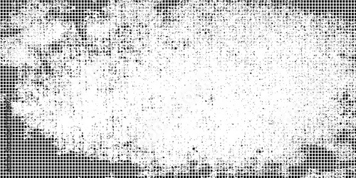 Monochrome raster print. Abstract vector halftone background. Black and white dots texture, eps10.