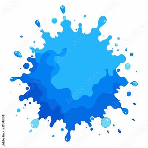 Soothing Blue Watercolor Splash, white, isolated, splash, blue