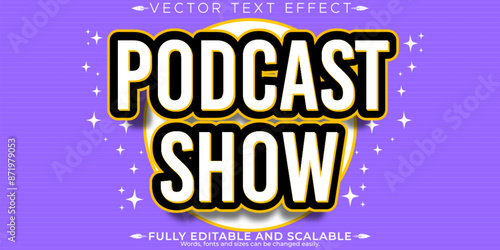 Show comedy text effect, editable music and podcast text style