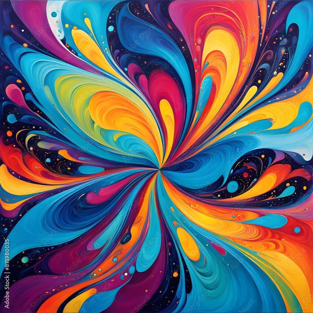 Vibrant Swirls and Splashes - Abstract Art - Vibrant Swirls and Splashes - Abstract Art -