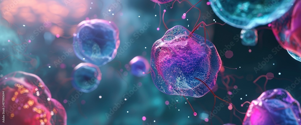 Human Cell Colored In An Imaging Flow Cytometry Style,High Resolution, Ultra HD Human Cell Colored In An Imaging Flow Cytometry Style,High Resolution, Ultra HD