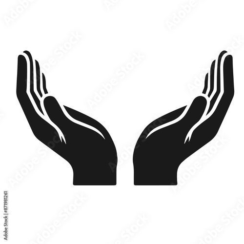 Hands vector silhouette isolated on white background	
