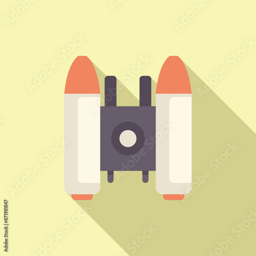 Cartoon jetpack soaring through the air, perfect for projects related to innovation, technology, and personal flight