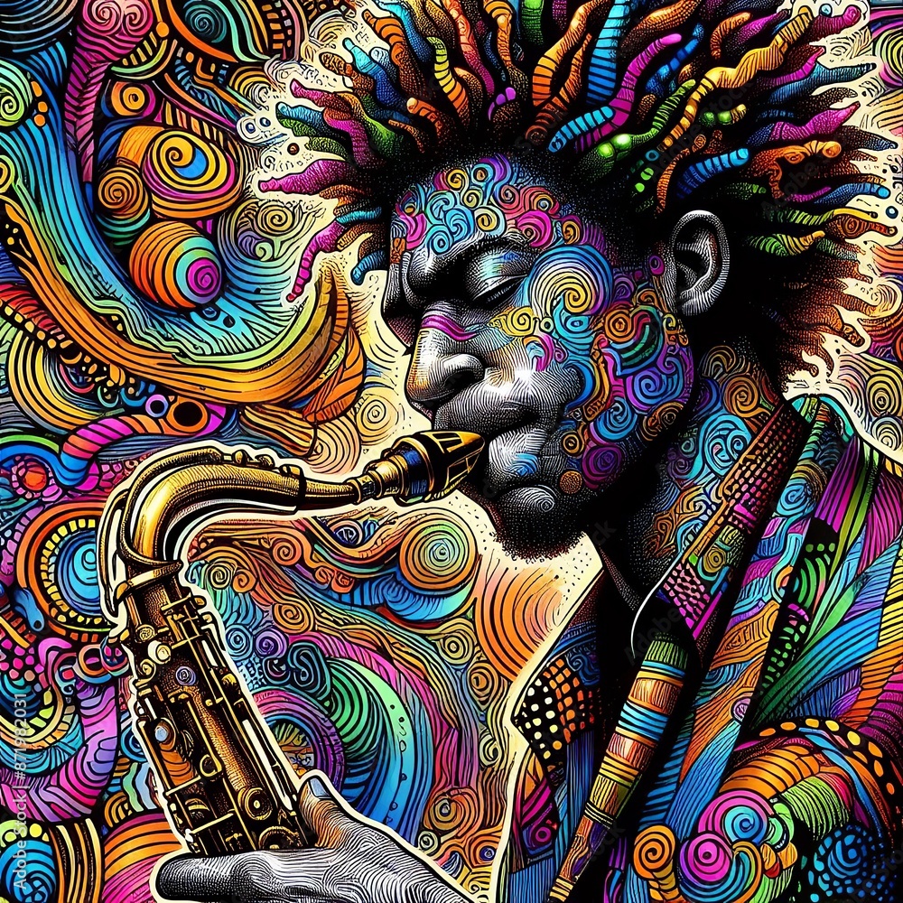 Fototapeta premium Color Explosion Jazzman