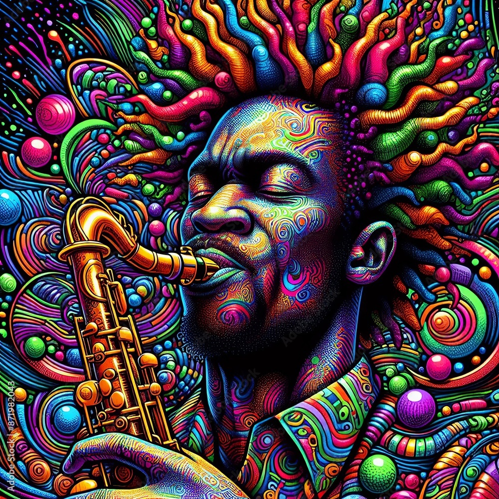 Fototapeta premium Vibrant Jazz Musician
