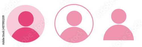 人物ピクトグラム　シルエット　アイコン 上半身アバター　丸囲みセット	