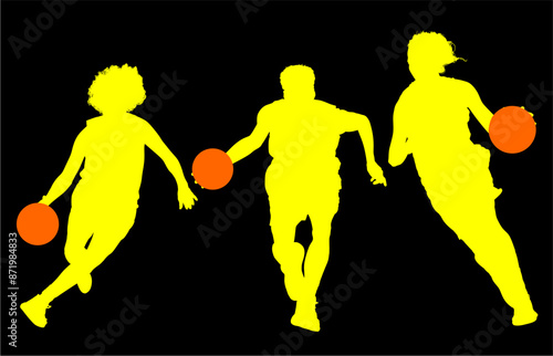 jugador de baloncesto, basketball, pegatina, vector, juego, baloncesto, siluetas, entrenamiento, deportistas