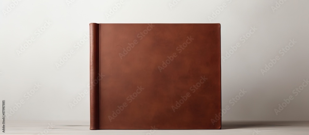 Fototapeta premium Closed book with a blank cover on a light background with copy space image.