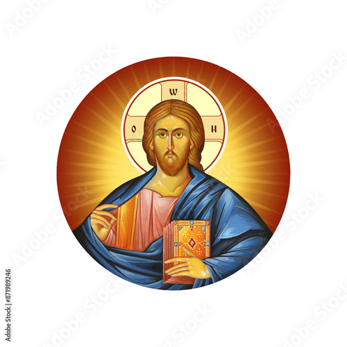 Jesus Christ in Byzantine style isolated