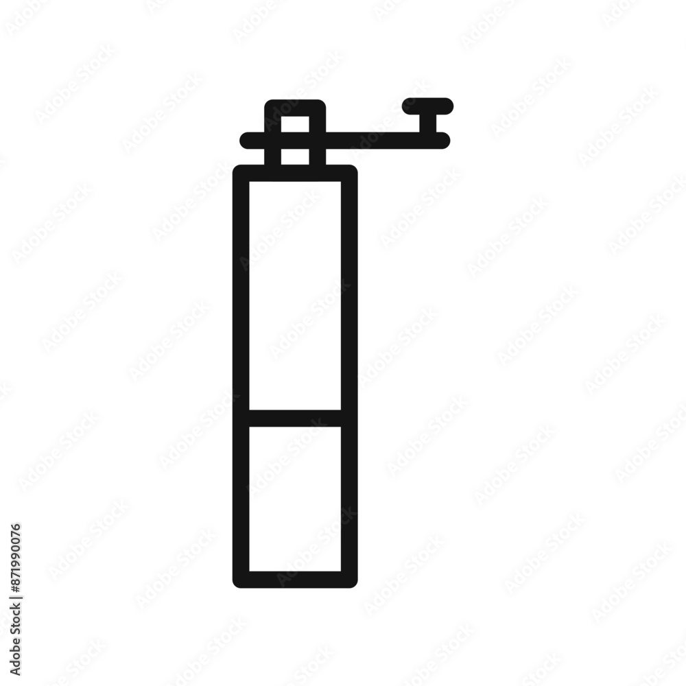 Manual coffee grinder icon black and white vector sign Manual coffee grinder icon black and white vector sign