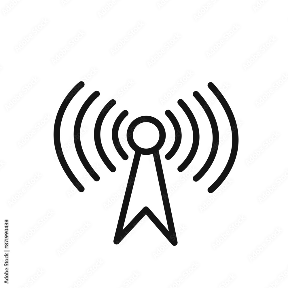 Broadcast icon black and white vector sign Broadcast icon black and white vector sign