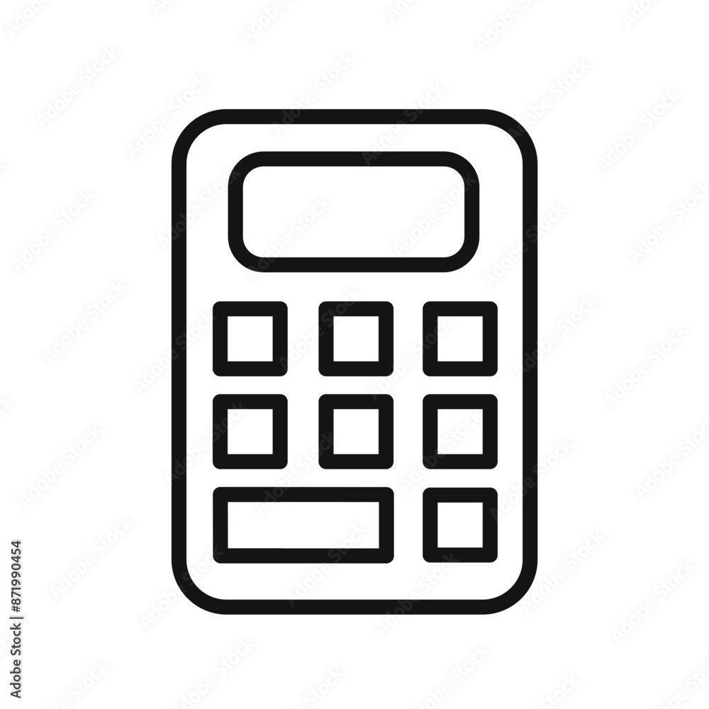 Calculator icon black and white vector sign Calculator icon black and white vector sign