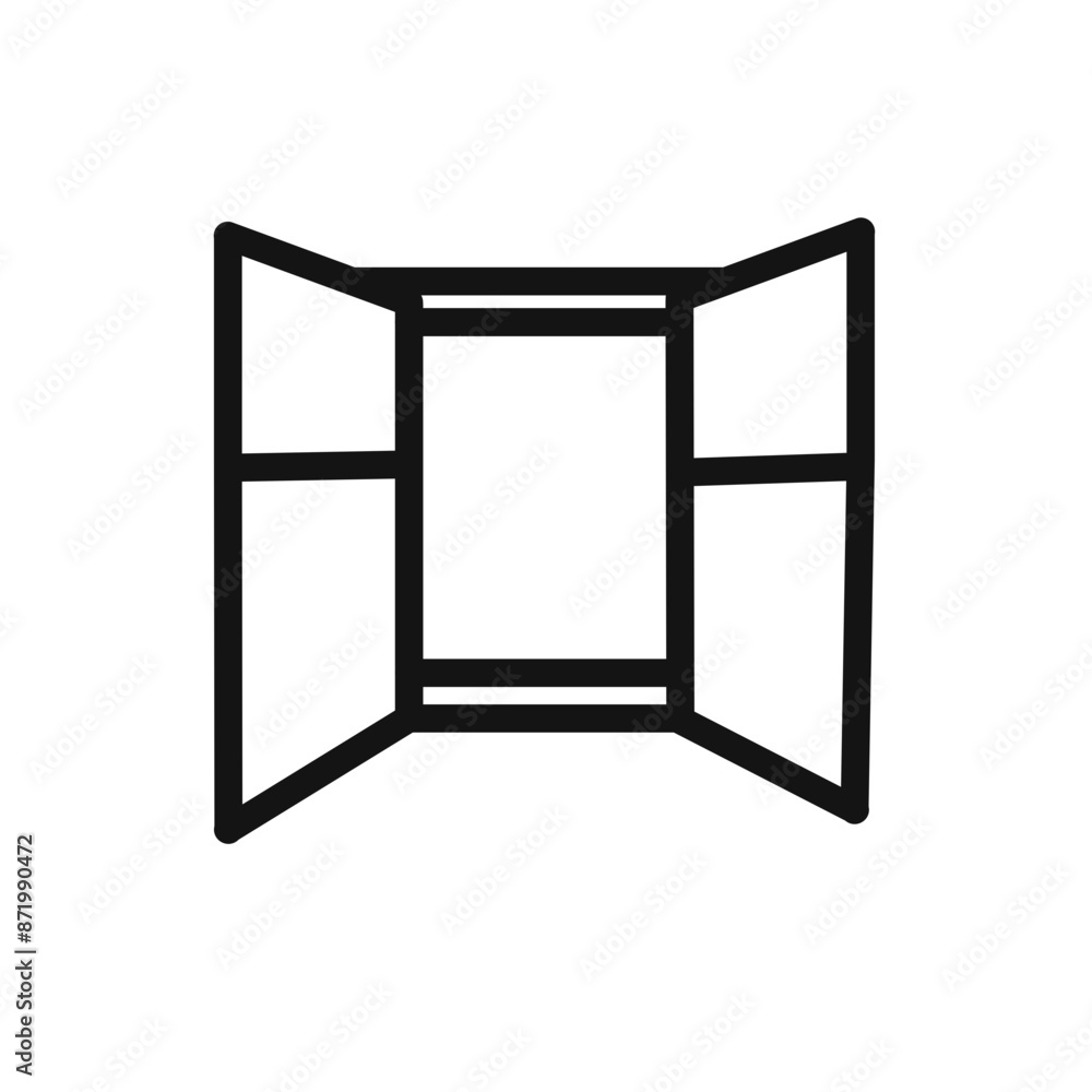 open windows icon black and white vector sign open windows icon black and white vector sign