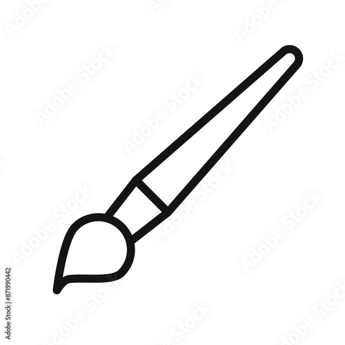 Paint brush icon black and white vector sign