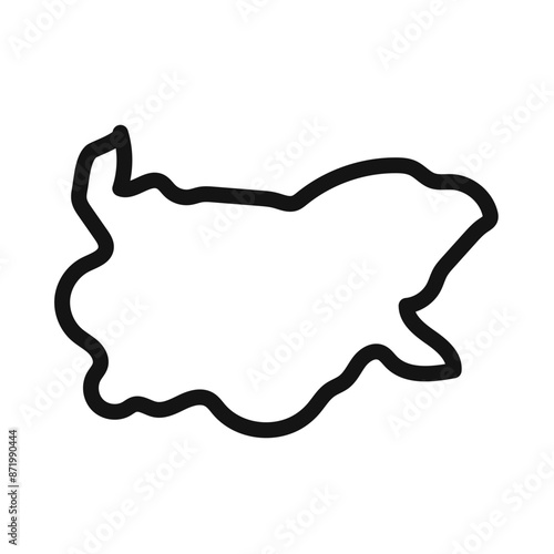 Bulgaria map icon black and white vector sign