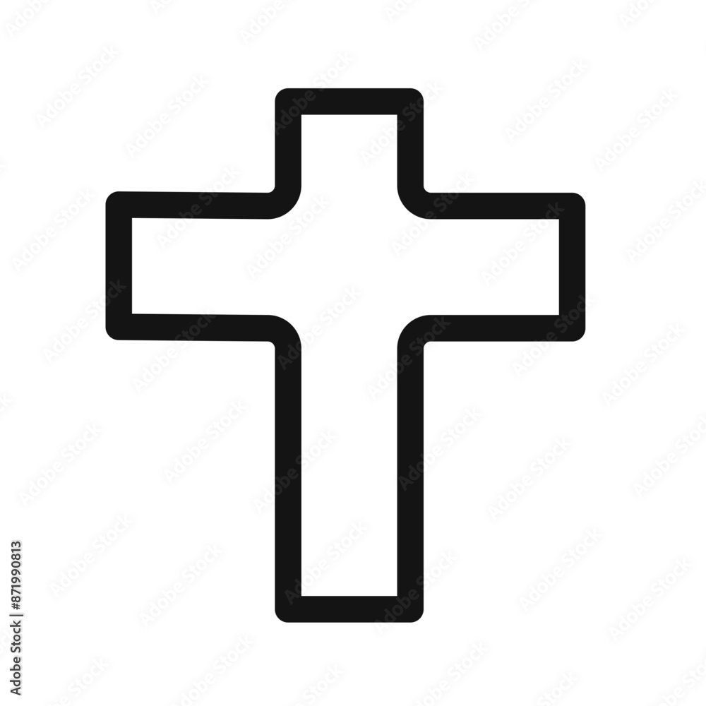 Christian Cross icon black and white vector sign Christian Cross icon black and white vector sign