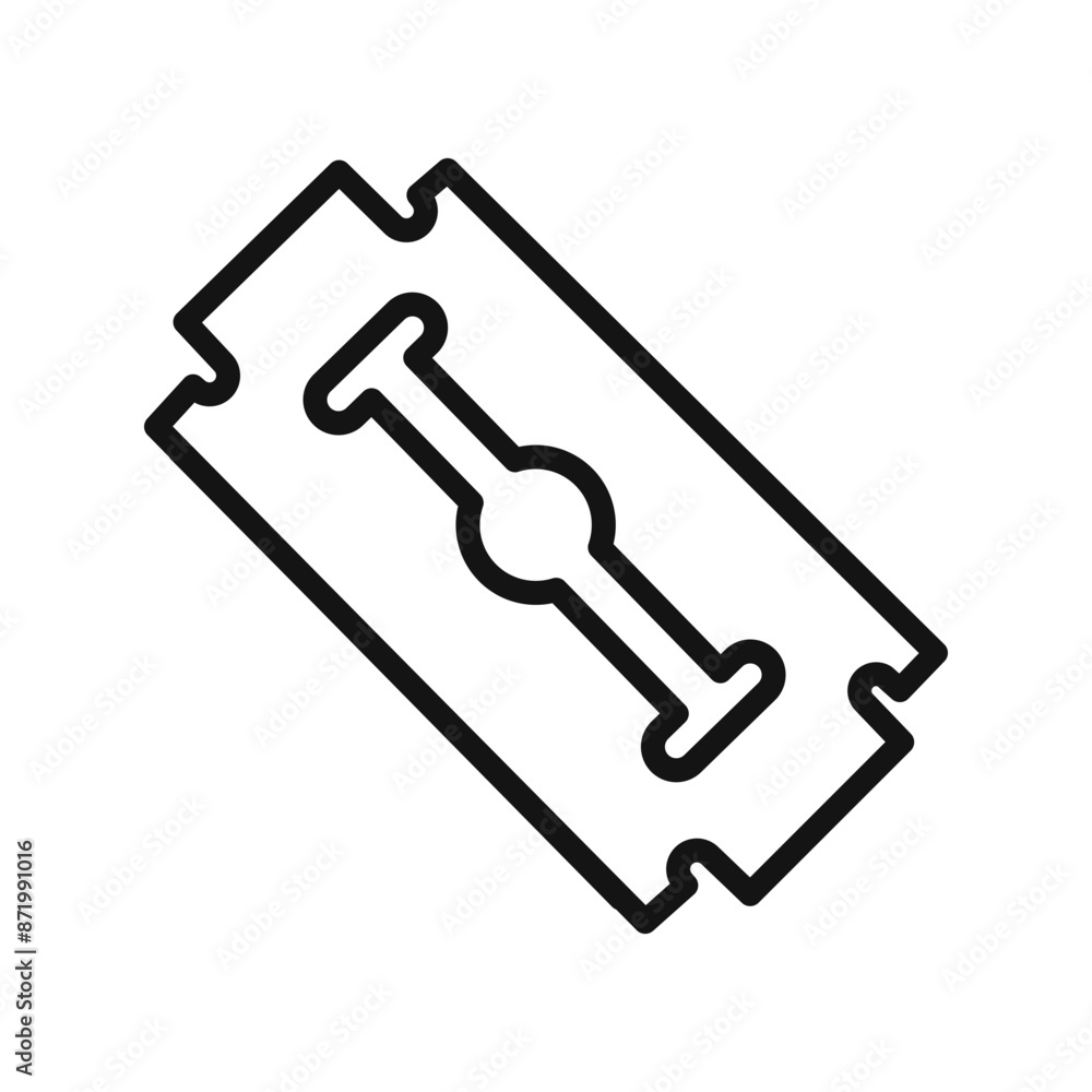 Razor blade icon black and white vector sign Razor blade icon black and white vector sign