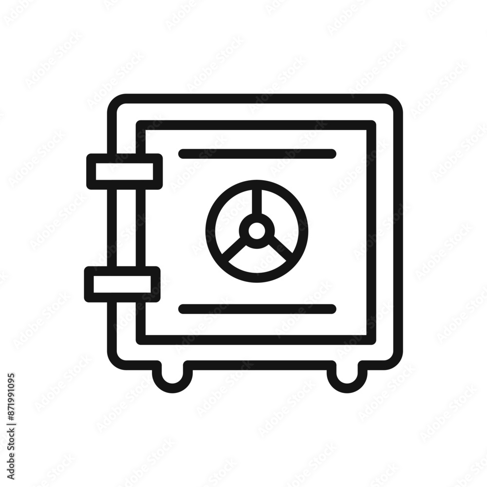 Safe Box Icon black and white vector sign Safe Box Icon black and white vector sign