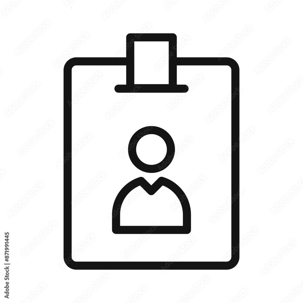 Employee id card icon black and white vector sign Employee id card icon black and white vector sign